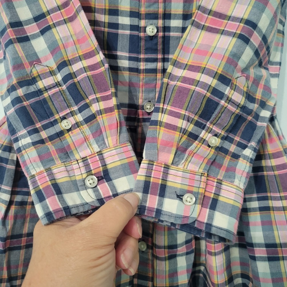 Polo Ralph Lauren Girls Plaid Shirt Dress Size 6 Pink Blue Cotton Long Sleeve - Picture 6 of 10